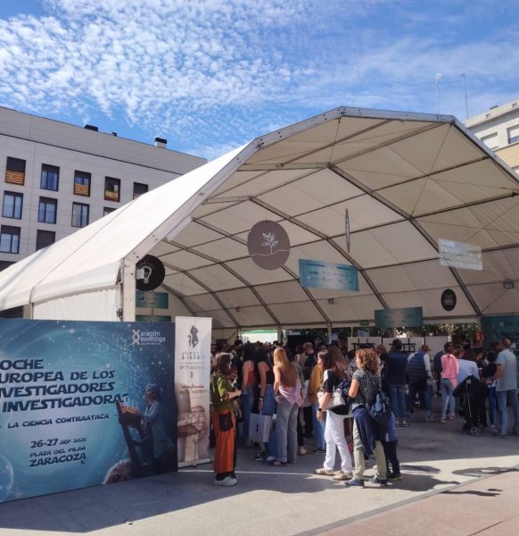 Una carpa en Zaragoza para celebrar la Noche Europea de los Investigadores e Investigadoras